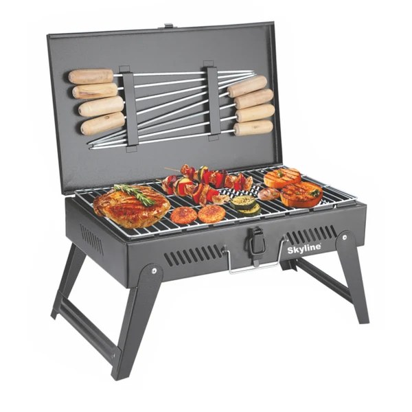Charcoal Barbecue Breifcase with 8 Skews VTL-4800