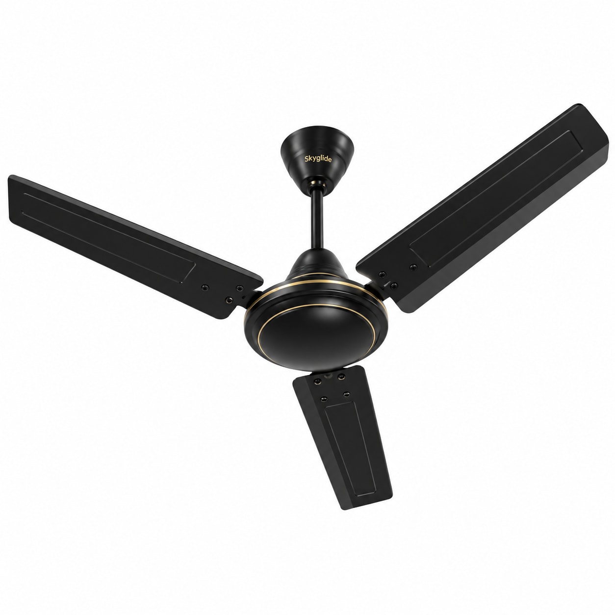 Skyline Aero Black ceiling fan with gold accents