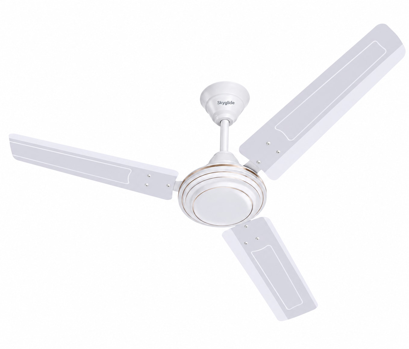 Skyline Aero White ceiling fan with gold accents