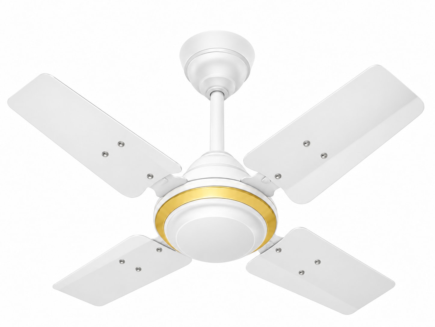 Skyline Breeze White ceiling fan with gold accents