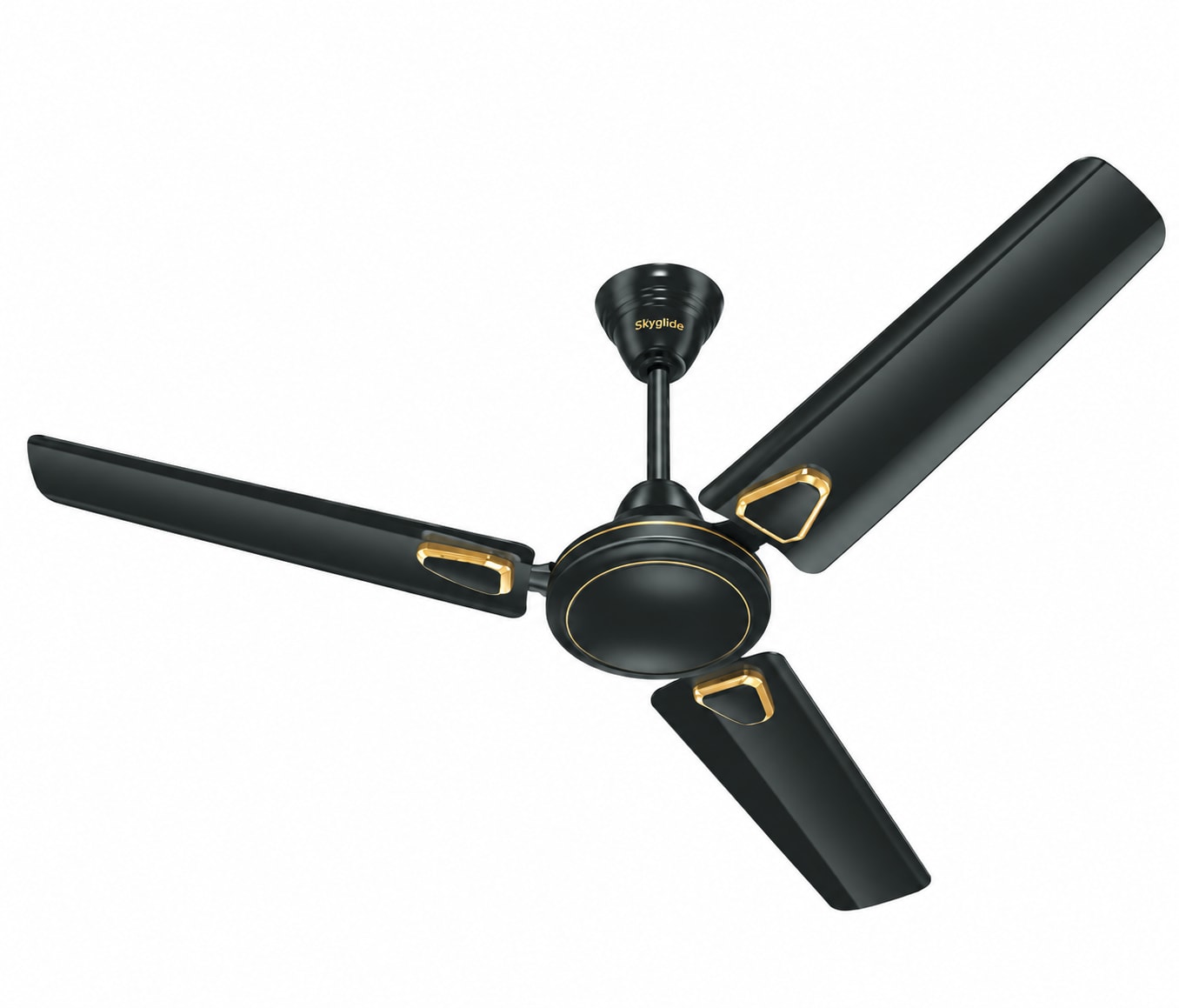 Skyline Skyglide Black ceiling fan with gold accents