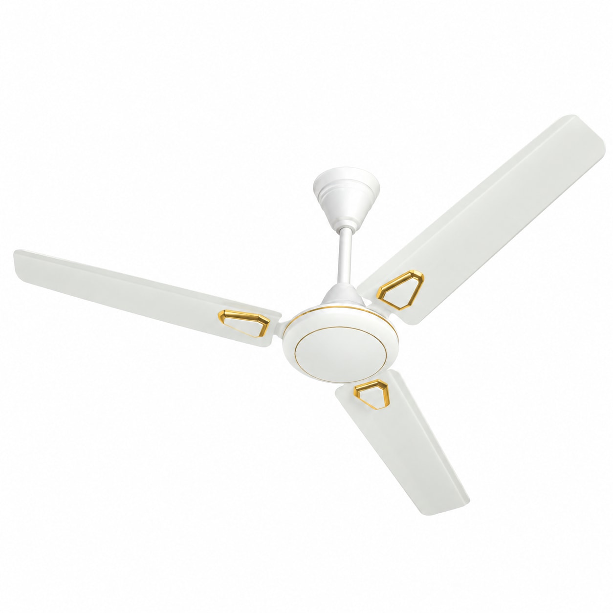 Skyline Skyglide White ceiling fan with gold accents