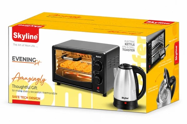 Skyline Oven Toaster & Electric Kettle Combo EVENING SET