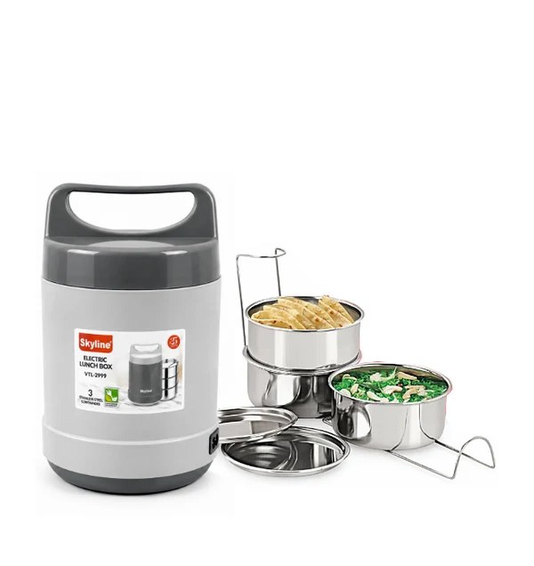 Electric Lunch Box with 3 Stainless Steel Container VTL-2999
